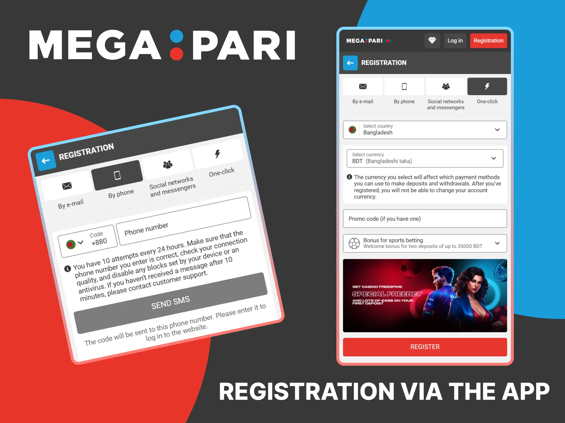 Download the MegaPari app and create an account.