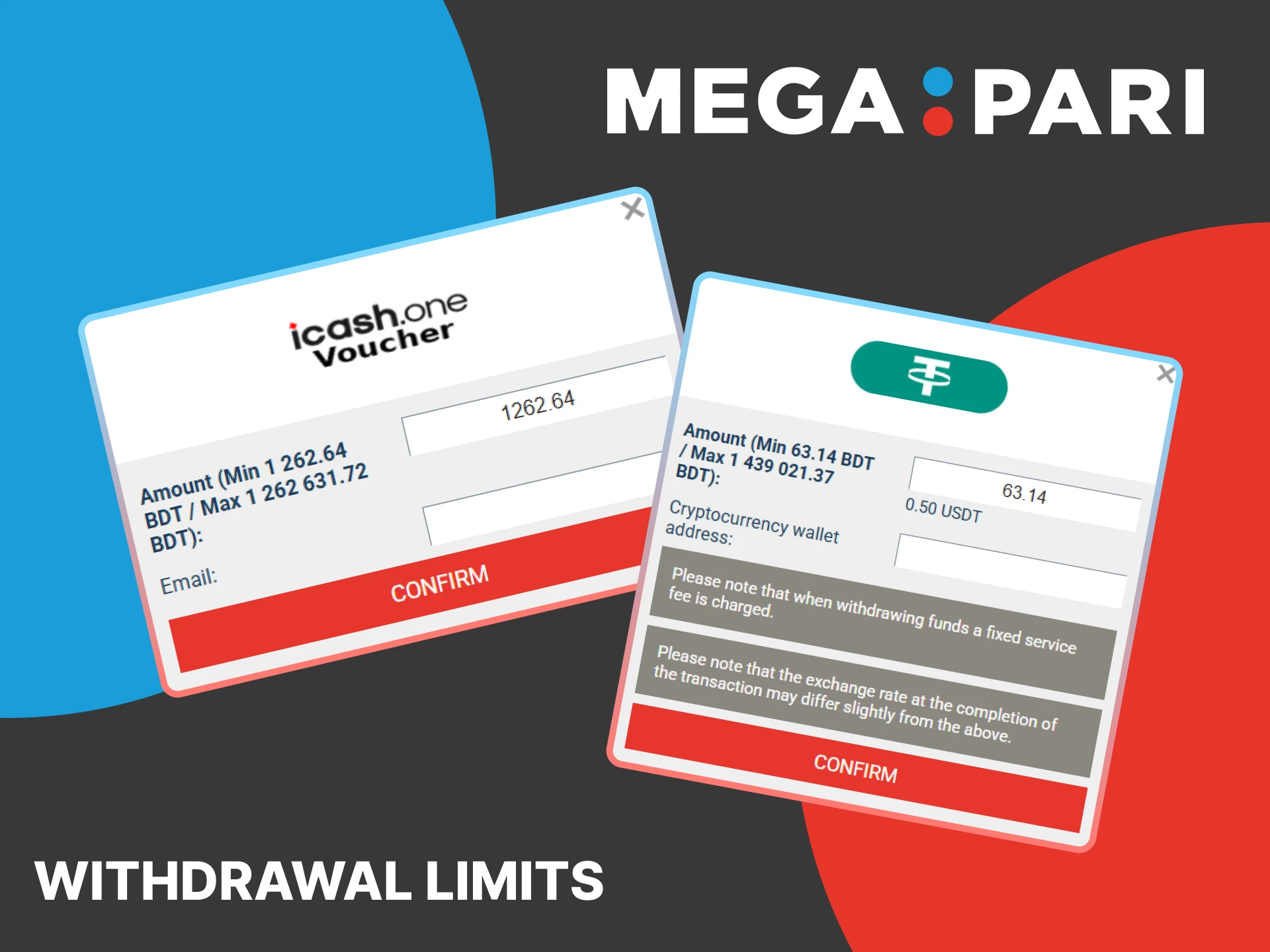 Check out the withdrawal limits on the MegaPari platform.