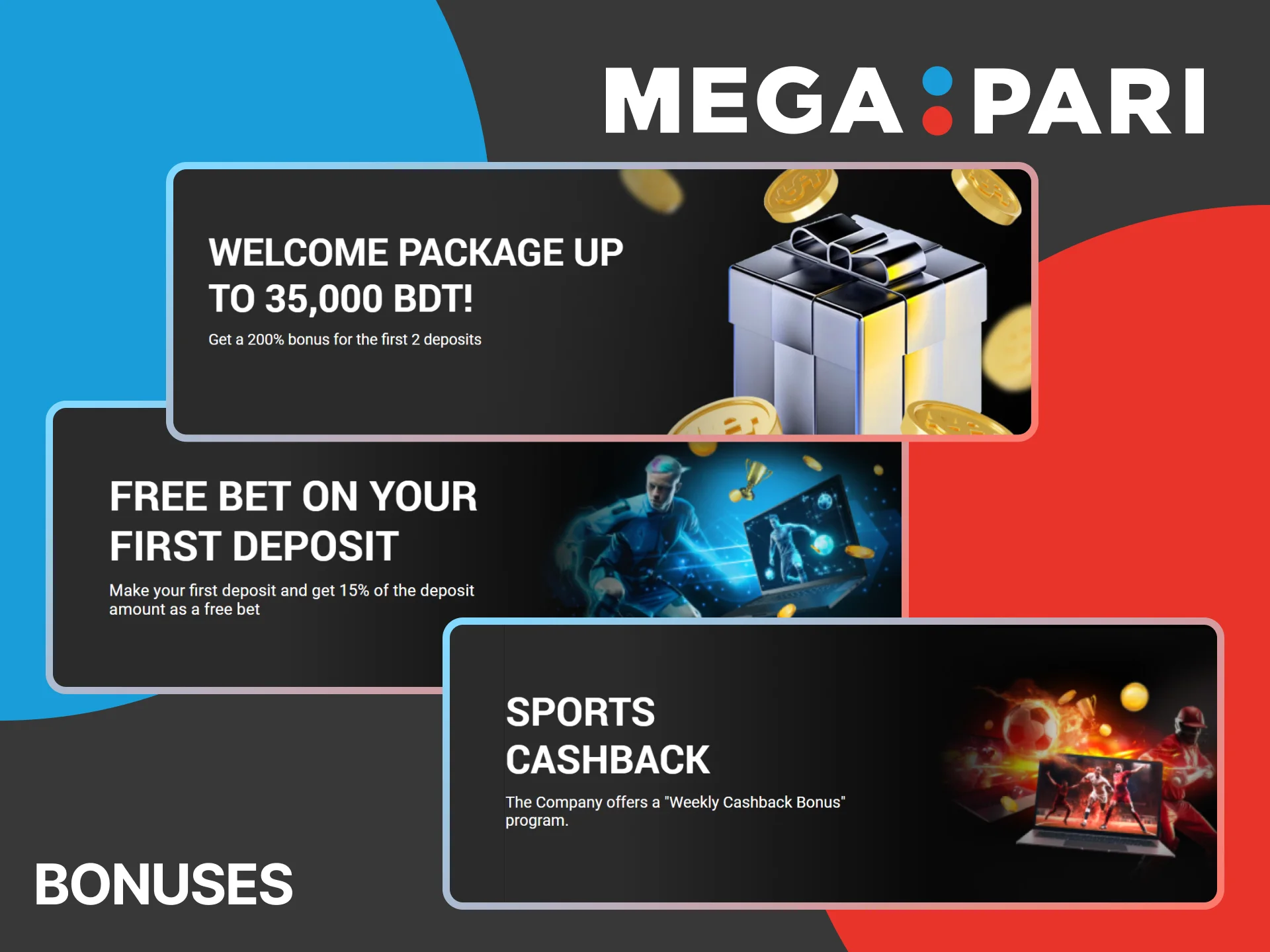 Don't miss out on the opportunity to take advantage of MegaPari bonuses for virtual sports.