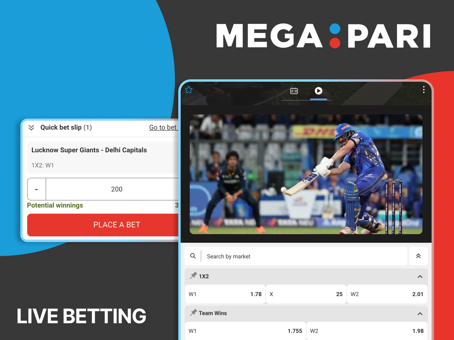 Enhance your IPL experience with Megapari and place live bets without missing a moment.
